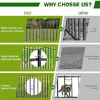 No Dig Garden Fence 32" H x 22.5'L with Gate Decorative Yard Dog Panels - Image 3