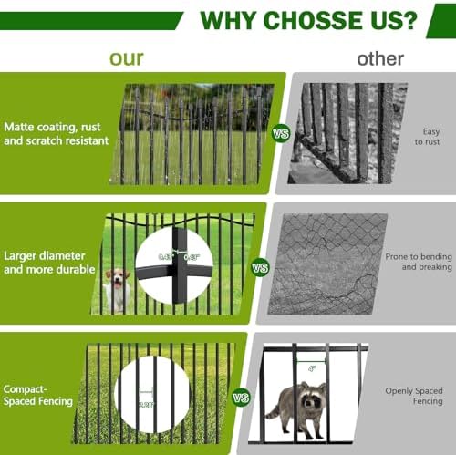 No Dig Garden Fence 32" H x 22.5'L with Gate Decorative Yard Dog Panels - Image 3
