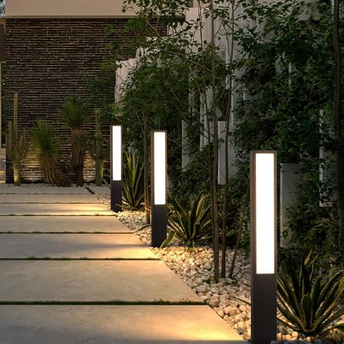 Landscape Path Lights,40 Inch Outdoor Bollard Lights AC 100-240V Aluminum Modern Pathway Lamp IP65 Waterproof 3000K Luxury LED Lighting for Commercial Garden Walkway Lawn Decoration - Image 3