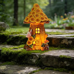 Sunflower House Statue Solar Light, Waterproof LED Decorative Lamp, Outdoor Solar-Powered Yard Art for Garden Patio Pathway Decoration & Housewarming Gift by WATSAVPUP