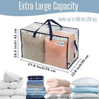 VENO 10 Pack Clear Extra Large Moving Bags & Storage Totes, Heavy Duty Organizer with Reinforced Handles & Strong Zippers for Clothes, College Dorm Essentials, Moving Supplies - Image 4