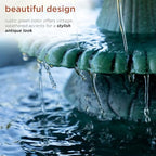 Alpine Corporation 35" Tall 3-Tier Outdoor Pedestal Water Fountain – Durable Resin Cascading Water Feature and Birdbath for Garden, Patio, Deck, and Backyard, Green - Image 6