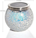 Cooo 2 Pack Gift for her him Heavy Solar Mosaic Crackle Glass Lights with Dual Solar Panels, Color-Changing RGB Lantern, Exclusive Dazzling Glass, Waterproof Outdoor Table Lamps Garden Lamp - Image 2