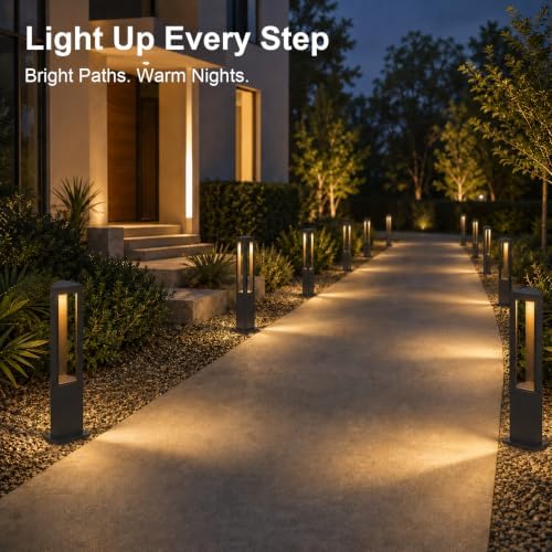 Landscape Pathway Lights Modern Black Path Light Cone LED Bollard Lighting Fixture Outdoor Sideway Lighting With Aluminum Housing Walkway Lamps Waterproof 3000k Lawn Light For Garden Yard House Park - Image 6