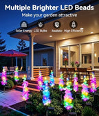 KOOPER Solar Lights Outdoor Garden Decor, 4 Pack Upgraded Delphinium Solar Garden Lights with 36 Colorful LEDs, Vivid Flowers Outdoor Waterproof for Landscape Patio Yard Decor - Image 4