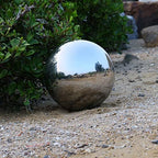 Stainless Steel Gazing Mirror Ball 12 Inch Silver Garden Sphere Garden Ornaments for Home Housewarming Decorating Gift - Image 5