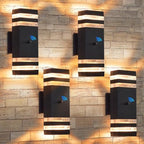 Dusk to Dawn Outdoor Wall Lights, Aluminum Exterior Wall Sconce Lighting, Up and Down Dusk to Dawn Outdoor Wall Sconce, Waterproof Outside Lights for House Porch Patio Garage Garden, 4 Pack by Unknown