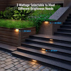 LEONLITE 4-Pack 7 Inch LED Hardscape Lighting, 12-24V AC/DC, 3W/4W/5W Dimmable, 2700K Soft White Bundle 4-Pack 5CCT LED Paver Light 4 x 8 Inch for Pavers, 12-24V Low Voltage, Waterproof IP67 - Image 2
