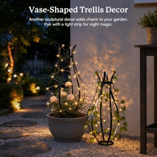 Trellis for Climbing Plants Outdoor, 32" H Obelisk Garden Decor - Image 4
