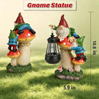 Solar Gnome Garden Statue with Mushroom Lights for Outdoor, Waterproof Garden Gnomes Decor for Yard Lawn Balcony, Cute Gnome Figurine Lights for Patio Decor, Ideal Gift for Garden Lovers & Homeowners - Image 3