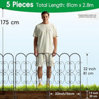 ARIFARO 5 Pack Metal Decorative Garden Fence, 32" H x 22" W, No‑Dig Panels - Image 6