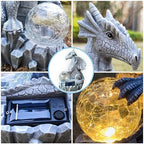 Dragon Solar Garden Statues Outdoor Decoration with Magic Orb,Dragon Figurine Solar LED Lights Lawn Décor,Outside Statue Ornament for Patio, Balcony, Yard,Unique Gifts for Mom Grandma - Image 6