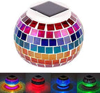 yuans Solar Table Light, Solar Mosaic Lights Color Changing Solar Glass Ball Garden Lights Waterproof Solar Night Lights Table Lamps (F) - Image 7