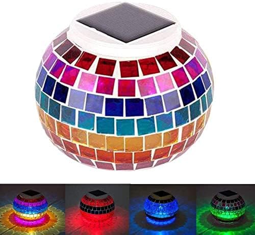 yuans Solar Table Light, Solar Mosaic Lights Color Changing Solar Glass Ball Garden Lights Waterproof Solar Night Lights Table Lamps (F) - Image 7