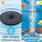Solar Pond Aerator, 2.5W Floating Solar Aquarium Air Pump Pool Aerator, Pond Aerator Bubble Oxygenator with Air Hose and Bubble Stone for Outdoor Fish Pond Stock - Image 2