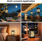 2 Pack Farmhouse Solar Lanterns , Water Ripple Glass & Copper Wire Flickering Light,Outdoor Waterproof Upgraded Solar and 2 AA Batteries Powered, for Outside Porch, Patio and Indoor Tables. - Image 3