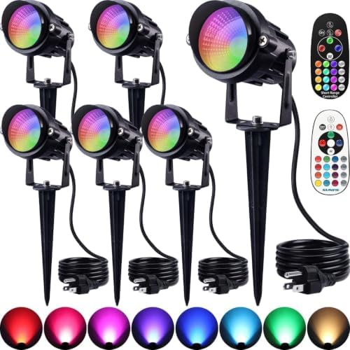 SUNVIE RGBW Halloween Spotlights Outdoor 12W LED Plug in Landscape Lights by SUNVIE