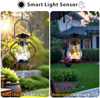 Solar Hanging Lanterns Outdoor Waterproof, Vintage Mini Metal Lantern with Flickering Solar Powered Tea Lights, Perfect Chargeable Solar Lights for Backyard Patio Garden Fence Tree Decoration-4Pack - Image 5