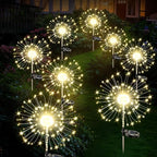 FOOING Solar Fireworks Lights for Outside Waterproof Solar Lights Outdoor, 8 Packs 130 LED Twinkling Fairy Firefly Starburst Light with 2 Modes DIY for Yard, Lawn, Pathway, Patio, Garden Decor by FOOING