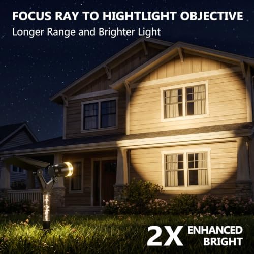 DenicMic Solar Spot Lights Outdoor Waterproof Warm Lens LED 4 Pack - Image 2