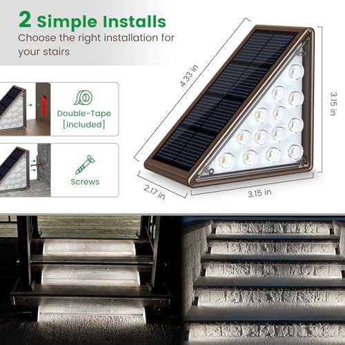 JOFIOS Solar Step Lights for Outside, 24-Pack Waterproof IP67 Deck Lights for Staircase, Patio, Front Step (Cool White) - Image 4