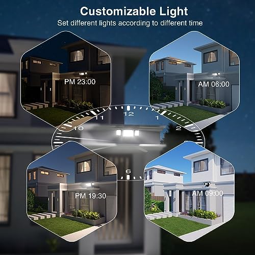Onforu 55W Smart LED Flood Lights Outdoor, 5500LM, Tunable 2700K-6500K, APP Control, WiFi Alexa Security Lights with Timer & Adjustable 3 Head, IP65 Waterproof for House, Yard, Porch, Garage, Backyard - Image 5