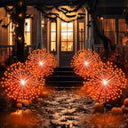 Tujoe 4 Pack Halloween Solar Decoration Outdoor Firework Lights, Orange by Tujoe