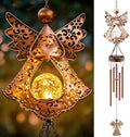 41" Large Angel Solar Wind Chimes for Outside, Metal Garden Decor by Nacome