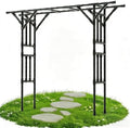 Garden Arch Trellis 106.3"L*106.3"H Sturdy & Rustproof Large Flat Top Arbor by TrellumeGardenHome