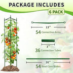 TCBWFY 6-Pack 48-Inch Adjustable Tomato Cages, Heavy-Duty Metal Plant Support Trellis for Garden and Pots, DIY Tomato Stakes, Height Adjustable 16 to 288 Inches - Image 2