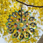 DIBIEECN Metal Outdoor Wind Spinners for Yard and Garden, Peacock, 78 Inch - Image 3