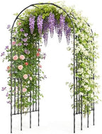 Miory Garden Arch Trellis for Climbing Plants Outdoor, 3.9x7.9ft Steel with PE Coating, Garden Archway for Vegetable, Vines, Wedding Arbor (Black) by Miory