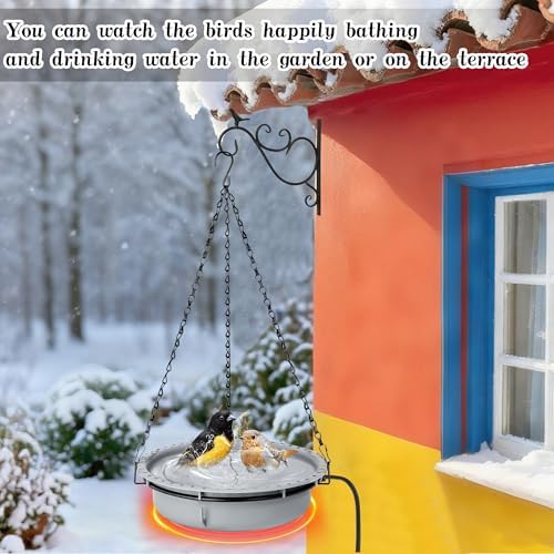 Adnee 1 Set 100W Thermostatical Hanging Heated Birdbath for Winter Outdoor - Image 6