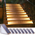 NIORSUN Solar Stair Lights,Warm White Outdoor Step Lights IP67 Waterproof Auto On Off, Outdoor Stair Lights for Steps,Stair,Patio,Yard,Porch,Front Door,Sidewalk,Deck Decor（Brown, 8 Pack） by NIORSUN