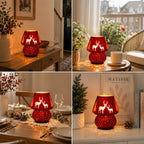 ULAROOM Christmas Battery Operated Mushroom Lamp - Vintage Small Table Lamp with Timer, Cordless Bedside Nightstand Lamp, Glass Battery Powered Lamp for Bedroom Kitchen Living Room Decor Aesthetic - Image 5
