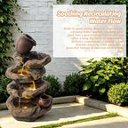 Rock & Jar Outdoor Water Fountain, Resin with LED Light - Image 6