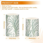 KLL William Morris Rush Grass Pattern Decorative Flickering Outdoor flameless Candles with Timer Electronic Lights Waterproof with timers for Window Window Battery Powered - Image 3