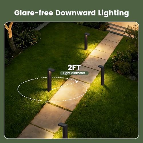 SURAIELEC 4 Pack Low Voltage Landscape Lighting, Warm White, Aluminum - Image 3