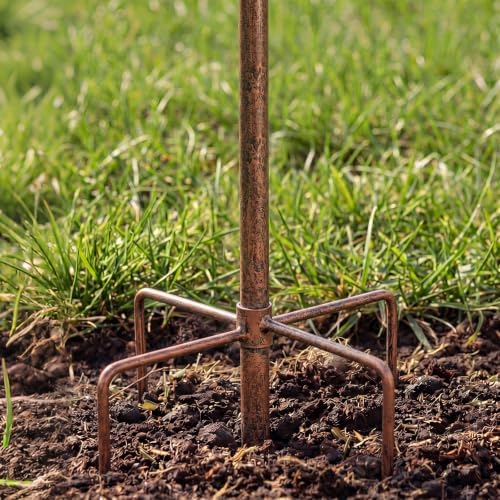 LEIFIDE Copper Color 72" h Replacement Pole for Large Wind Spinner, Windmill Replacement Parts, Three-Part Composition, 22mm Thicker Tube, Easy Assembly for Large Metal Wind Spinner (5 Prongs Base) - Image 6