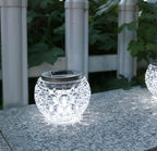 yuans Solar Table Light, Solar Mosaic Lights Color Changing Solar Glass Ball Garden Lights Waterproof Solar Night Lights Table Lamps (White Grass, 1 Pack) - Image 3