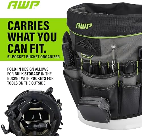 AWP Bucket Tool Organizer 51-pocket, Utility Tool Bag, 1 Pack - Image 3