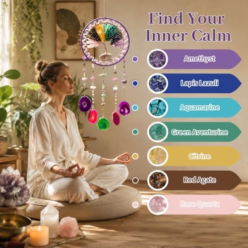 Rainbow Sun Catcher Large Chakra Crystal Suncatchers for Window Hanging - Image 5