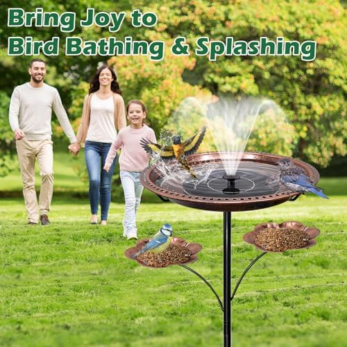Bird Bath for Outside,Birdbaths with 2 Detachable Flower Feeders - Image 6