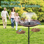 Bird Bath for Outside,Birdbaths with 2 Detachable Flower Feeders - Image 6