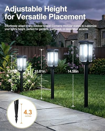 Tenmiro Solar Pathway Lights Outdoor 12 Pack, Bright Solar Garden Lights - Image 6