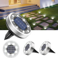 4 Pack Solar Ground Lights Outdoor, 12 LED Solar Disc Lights IP68 Waterproof Flat Solar Lights, Pathway Lights Garden Lights In-Ground Landscape Lights for Yard Lawn Patio Pathway Driveway Lighting(Wh by GQMYCDM