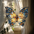 Blue and Gold Butterfly Acrylic Suncatcher - Faux Stained Glass Indoor Window Hanging Ornament, Outdoor Sun Catcher Panel, Home Decor Gift for Butterfly Lovers by Unknown