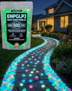 Colorful Glow in the Dark Garden Stones Night Guide Pebbles Luminous Rocks Outdoor Pathway Walkway Yard Patio Fish Tank Aquarium Stepping Decor Landscape Waterproof Solar Magical by Unknown