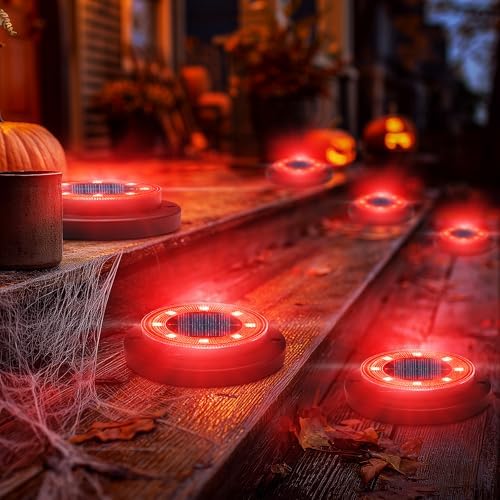 Flacchi Solar Lights Outdoor Waterproof，Red 12 Pack 2-in-1 Ground Lights - Image 7