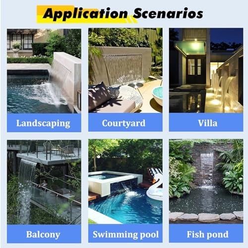 Stainless Steel Waterfall Fountain for Pools, Relaxing Outdoor Courtyards & Patios, Modern Garden Decor, Tranquil Water Feature, Durable & Stylish Design(Silver,100cm/39.3") - Image 7